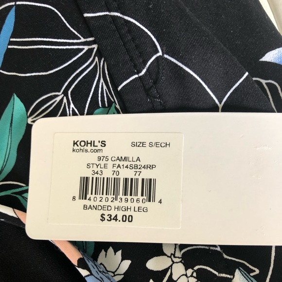 Bikini High Waist Bottom Strapless Top Floral Bikini Tropical Bikini Small New - Picture 7 of 8